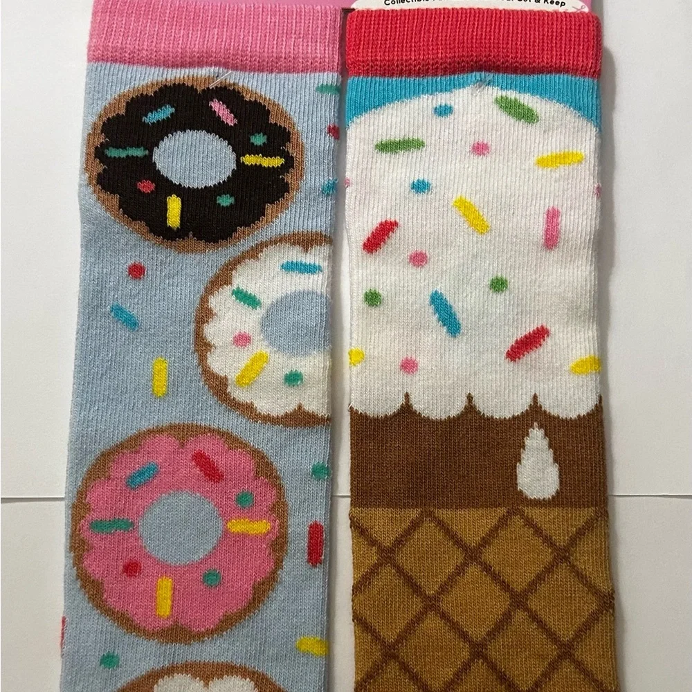 NWT PALS Playful Donut and Ice Cream Mismatched Youth Socks